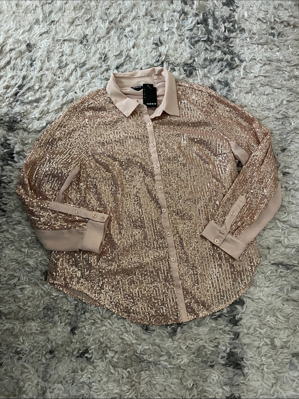 Torrid rose gold Madison button up